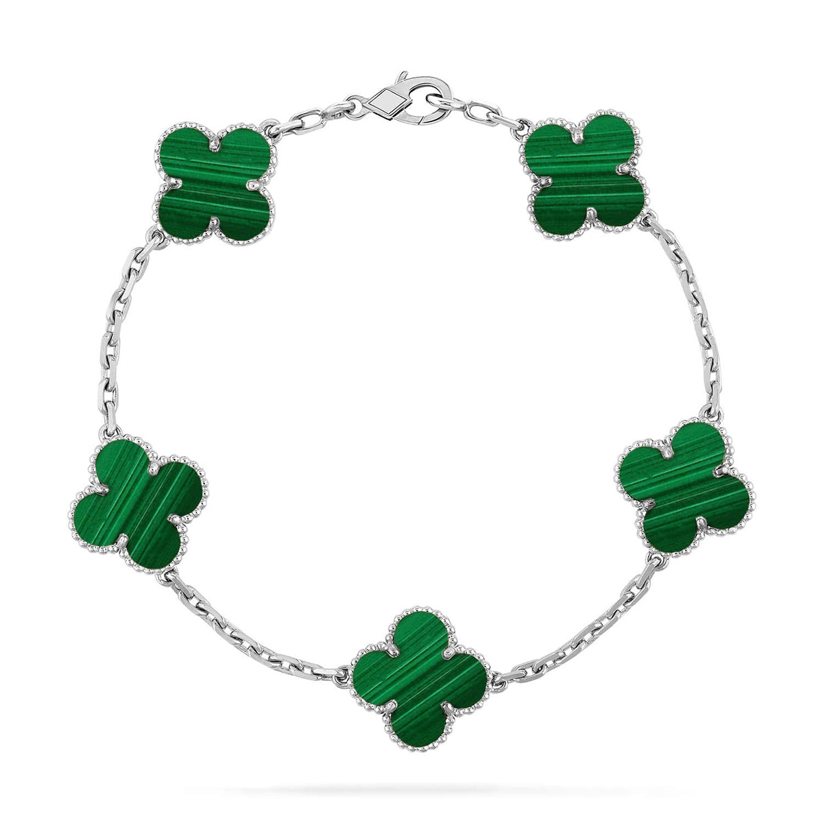 [Cyra] New  CLOVER 5 MOTIF MALACHITE BRACELET COLLECTION