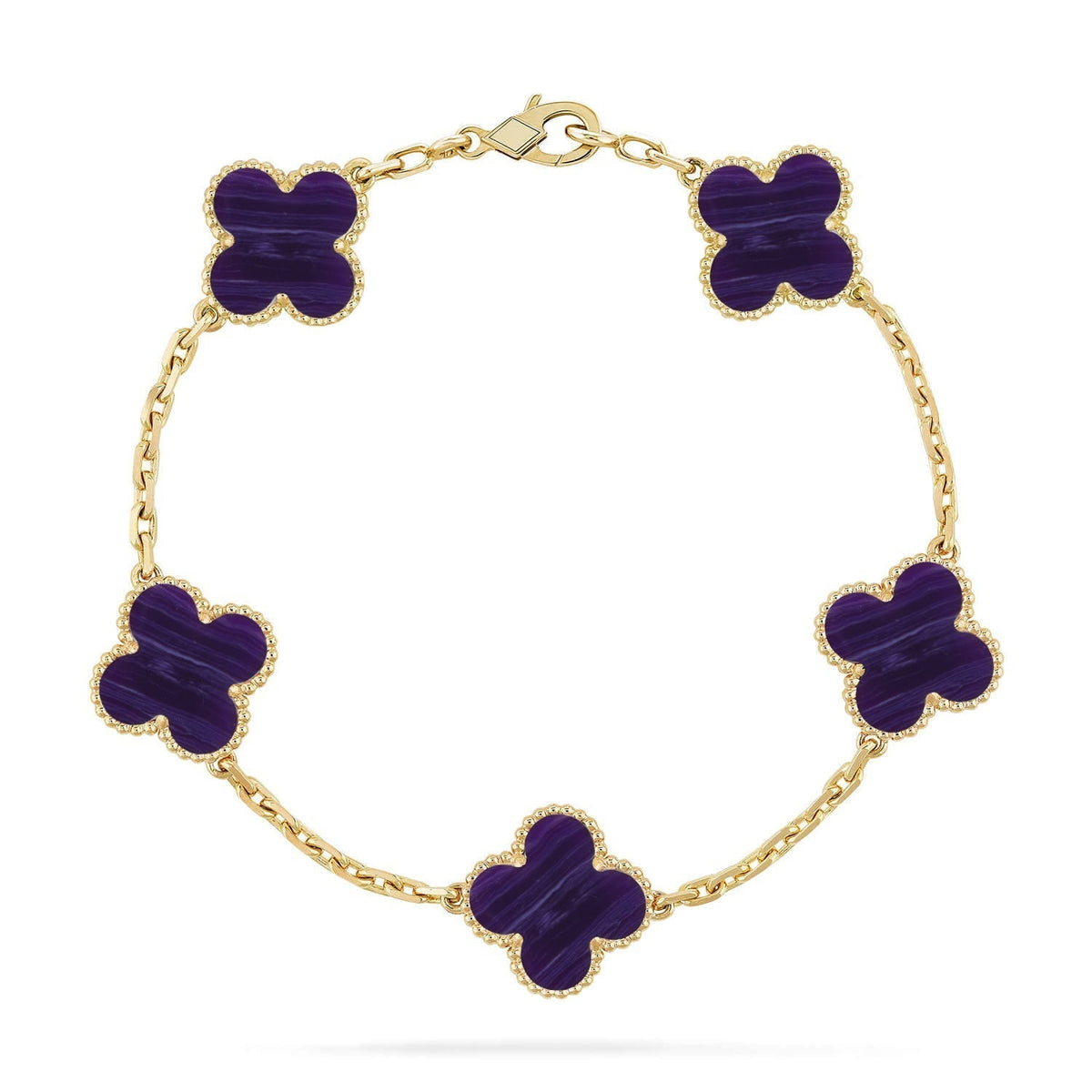 [Cyra] New CLOVER 5 MOTIF PURPLE STRIPES BRACELET COLLECTION