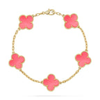 [Cyra] NEUE CLOVER 5 MOTIVE ARMBAND-KOLLEKTION PINK MUTTERPERL
