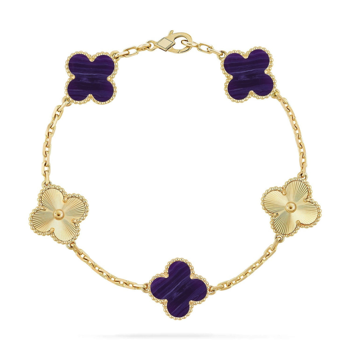 [Cyra] New CLOVER 5 MOTIF PURPLE STRIPES BRACELET COLLECTION
