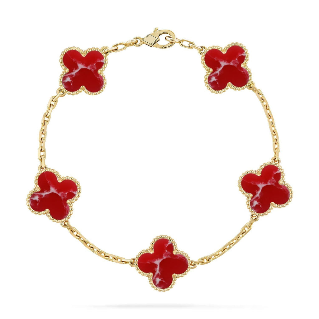 [Cyra] Neue CLOVER 5 MOTIV ROTES MUSTER ARMBAND KOLLEKTION