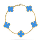 [Cyra] Neue CLOVER 5 MOTIF BLAUER ACHAT ARMBAND-KOLLEKTION