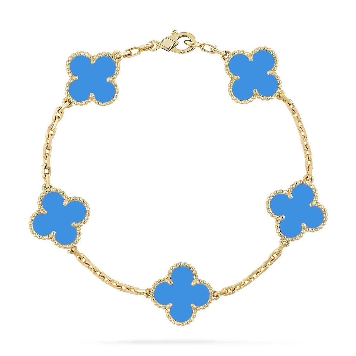 [Cyra] New CLOVER 5 MOTIF BLUE AGATE BRACELET COLLECTION