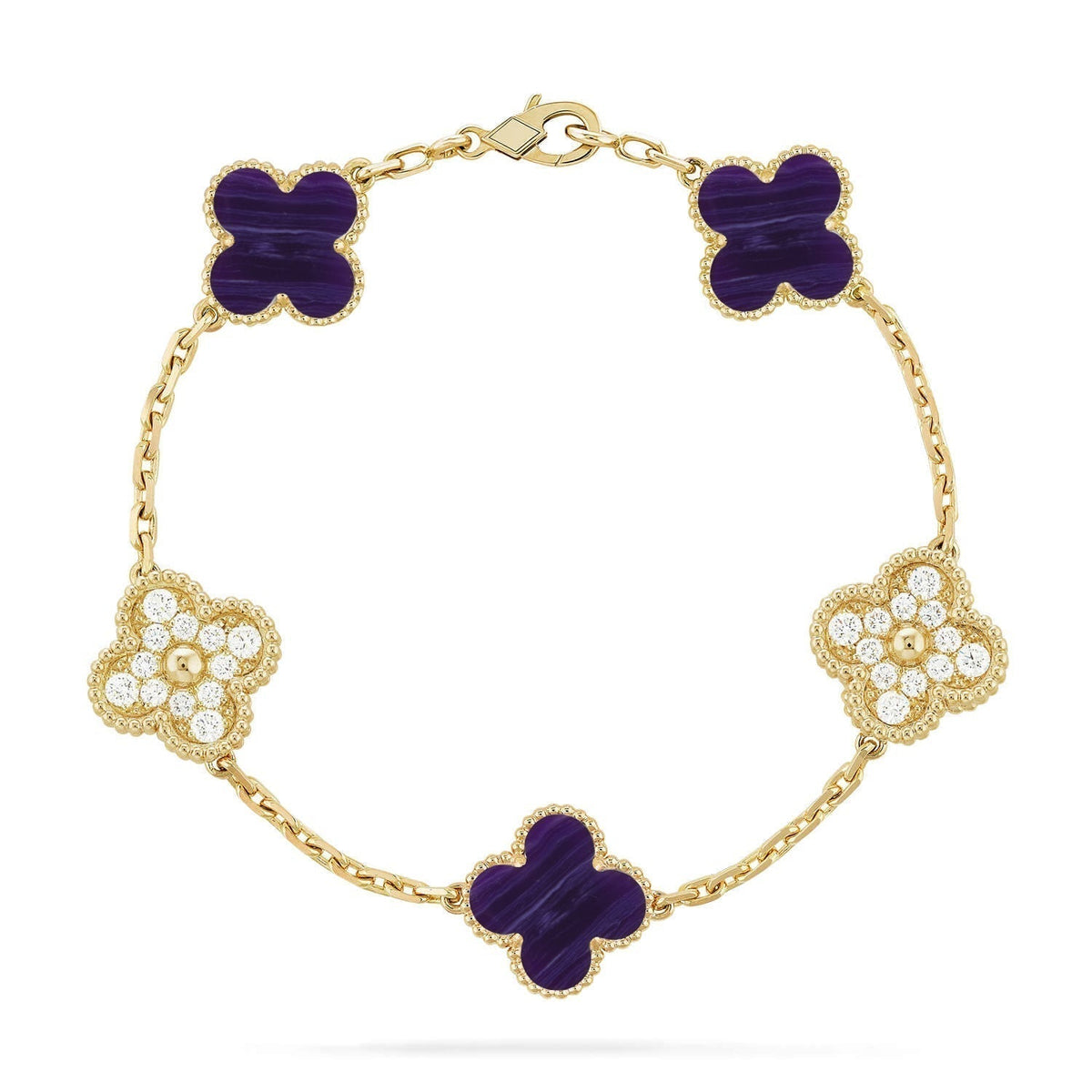 [Cyra] New CLOVER 5 MOTIF PURPLE STRIPES BRACELET COLLECTION