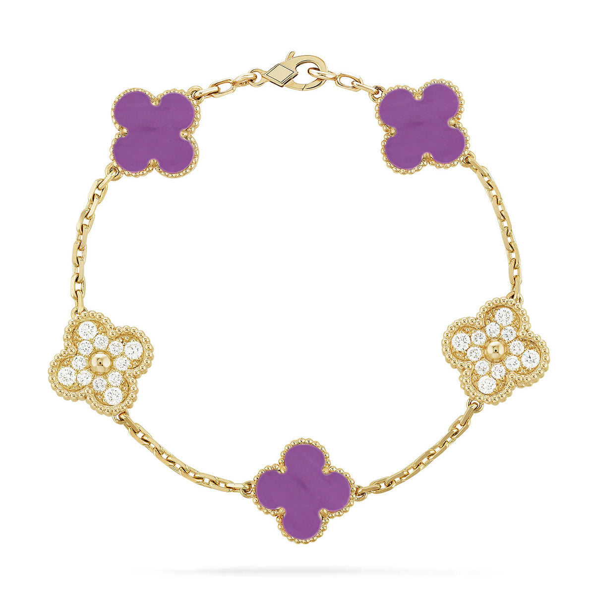 [Cyra] New  CLOVER 5 MOTIF VIOLET BRACELET COLLECTION