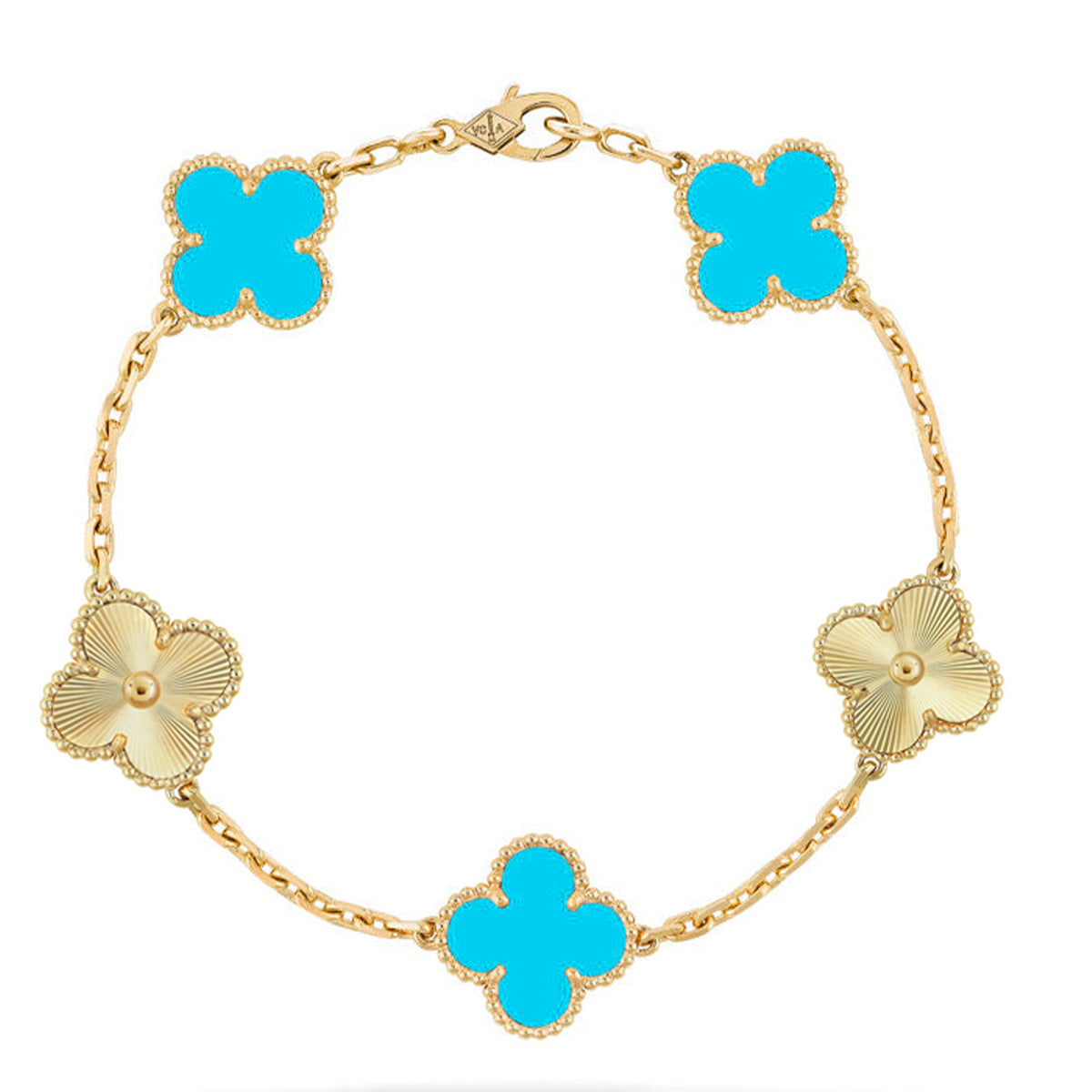 [Cyra] New  CLOVER 5 MOTIF TURQUOISE BRACELET COLLECTION