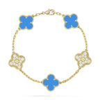 [Cyra] Neue CLOVER 5 MOTIF BLAUER ACHAT ARMBAND-KOLLEKTION