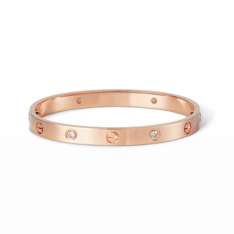 [Cyra]  LOVE BRACELET 6.1MM 4 DIAMONDS