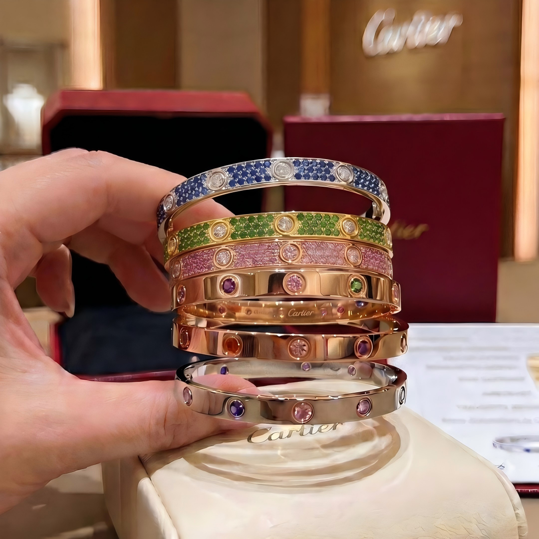 [Cyra] 2026 PAVE-EDELSTEIN-LIEBESARMBAND 6,1MM 10 DIAMANTEN