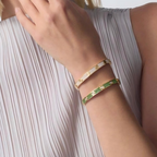 [Cyra]  2026 PAVE GEMSTONE LOVE BRACELET 6.1MM 10 DIAMONDS