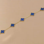[Cyra] Neue CLOVER 5 MOTIF BLAUER ACHAT ARMBAND-KOLLEKTION