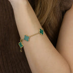 [Cyra] NEUE CLOVER 5 MOTIF MALACHIT ARMBAND KOLLEKTION