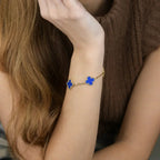 [Cyra] Neue CLOVER 5 MOTIF BLAUER ACHAT ARMBAND-KOLLEKTION