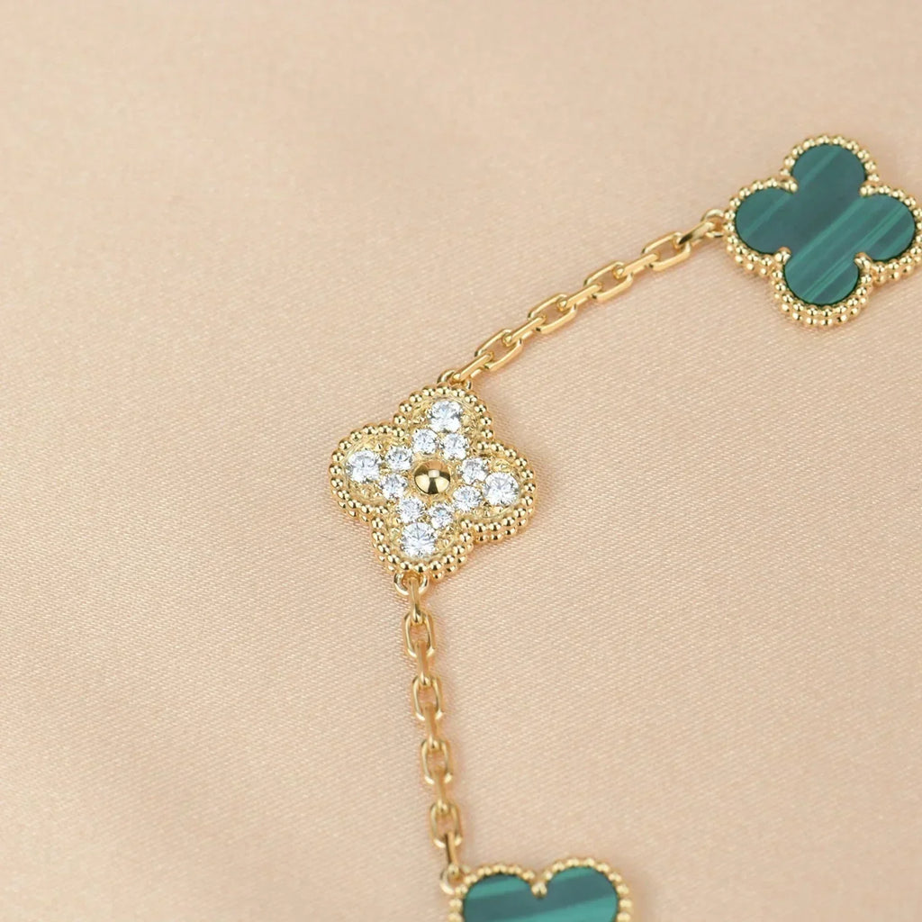 [Cyra] NEUE CLOVER 5 MOTIF MALACHIT ARMBAND KOLLEKTION