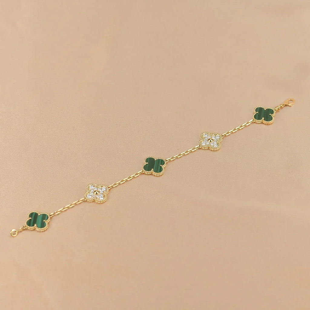 [Cyra] NEUE CLOVER 5 MOTIF MALACHIT ARMBAND KOLLEKTION