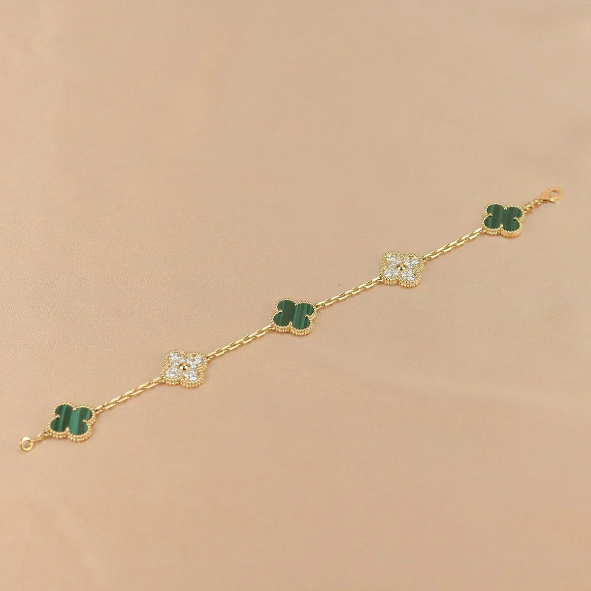 [Cyra] NEUE CLOVER 5 MOTIF MALACHIT ARMBAND KOLLEKTION