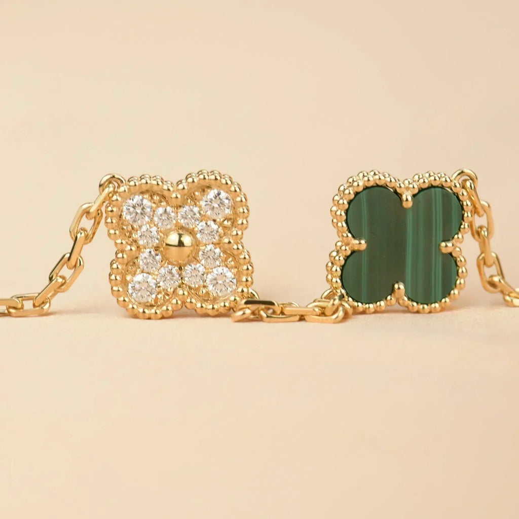 [Cyra] NEUE CLOVER 5 MOTIF MALACHIT ARMBAND KOLLEKTION