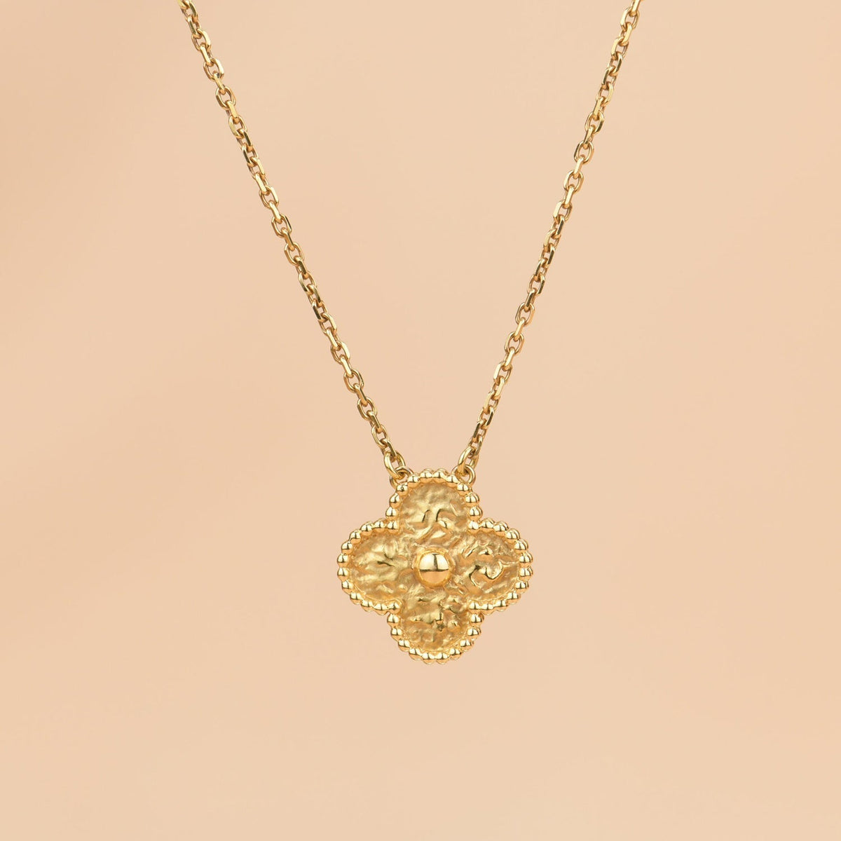 [Cyra]  CLOVER 15MM  BRONZING NECKLACE