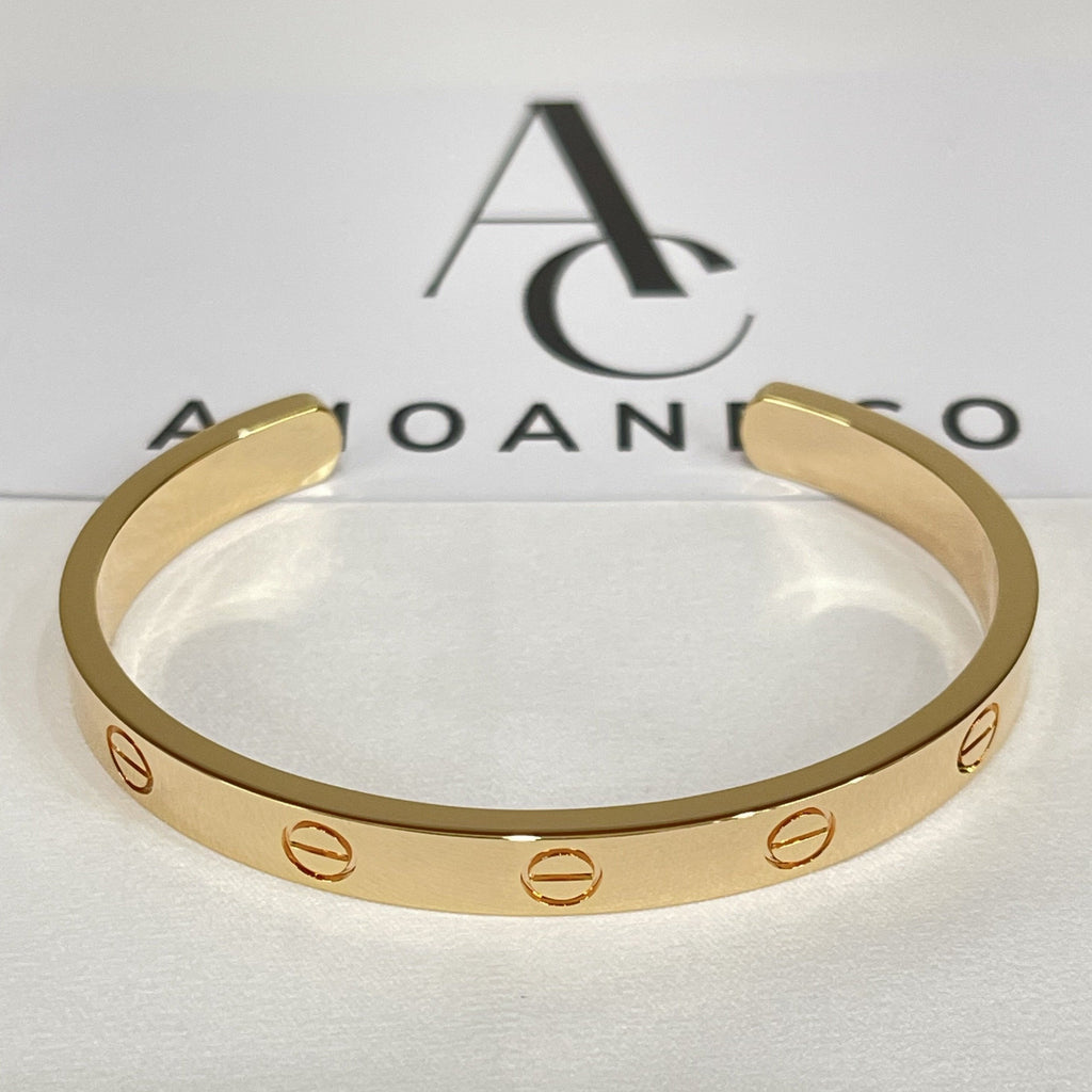 [Cyra]  LOVE BRACELET 6.1MM OPEN CUFF