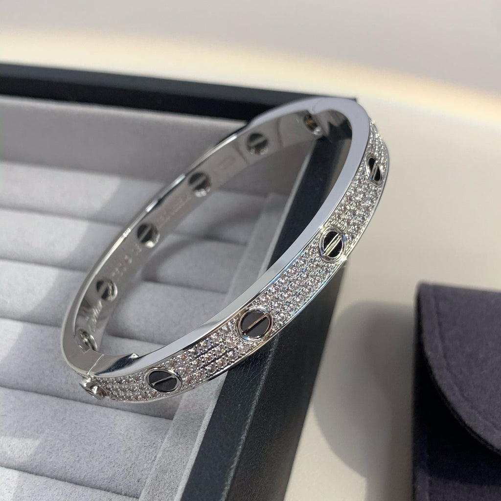 [Cyra]  LOVE BRACELET 6.1MM DIAMOND-PAVED CERAMIC