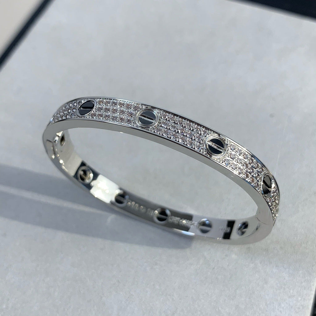 [Cyra]  LOVE BRACELET 6.1MM DIAMOND-PAVED CERAMIC