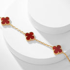 [Cyra]  CLOVER 10 MOTIFS CARNELIAN NECKLACE