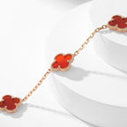 [Cyra]  CLOVER 10 MOTIFS CARNELIAN NECKLACE
