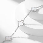 [Cyra]  CLOVER 10 MOTIFS WHITE MOTHER OF PEARL NECKLACE