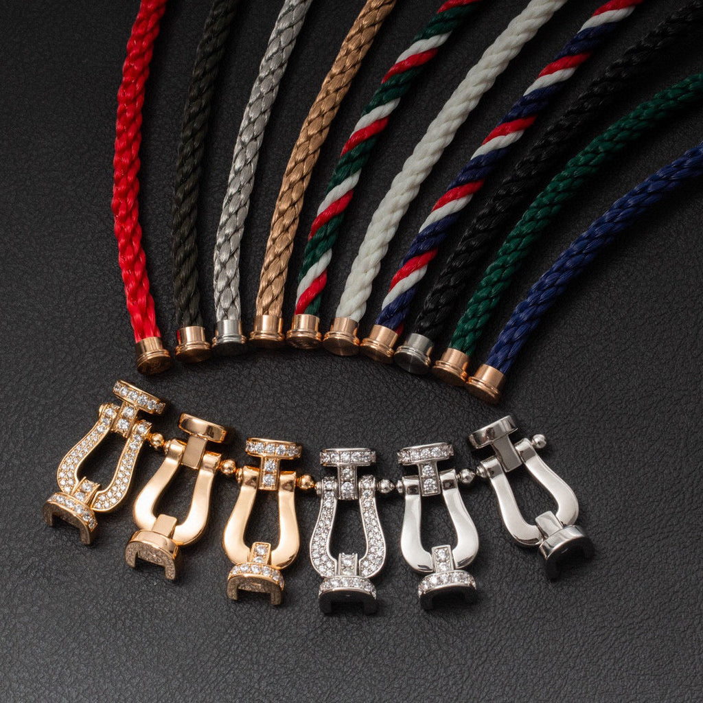 [Cyra]  FORCE LARGE HORSESHOE FULL DIAMOND BRACELET ROSE GOLD