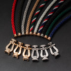 [Cyra]  FORCE LARGE HORSESHOE HALF DIAMOND BRACELET SILVER