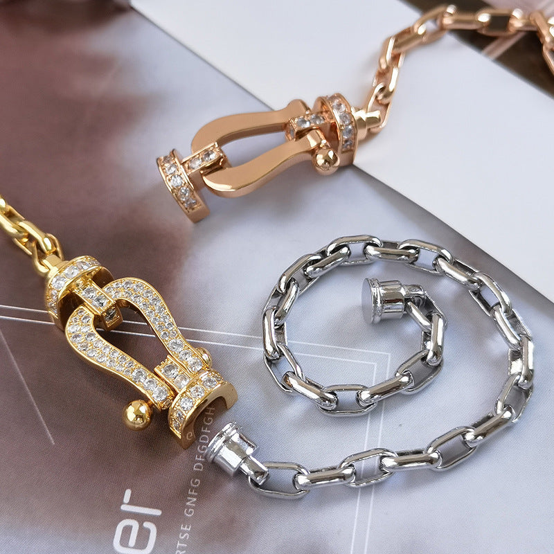 [Cyra]  FORCE LARGE HORSESHOE CLASP  METAL BRACELET