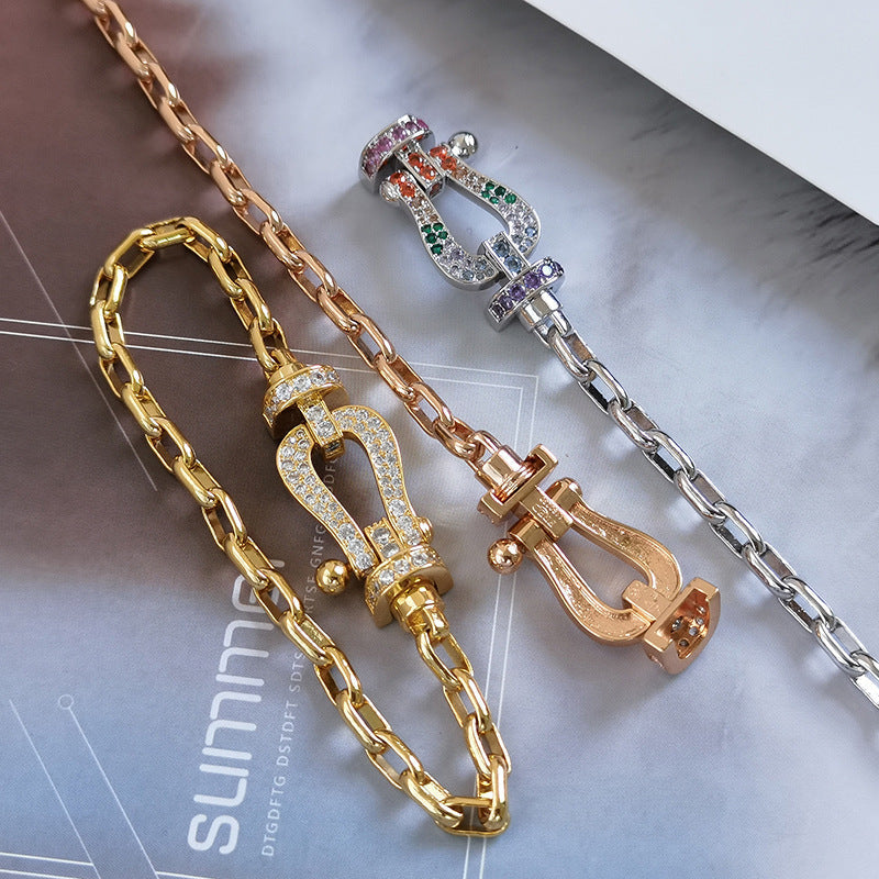 [Cyra]  FORCE LARGE HORSESHOE CLASP  METAL BRACELET