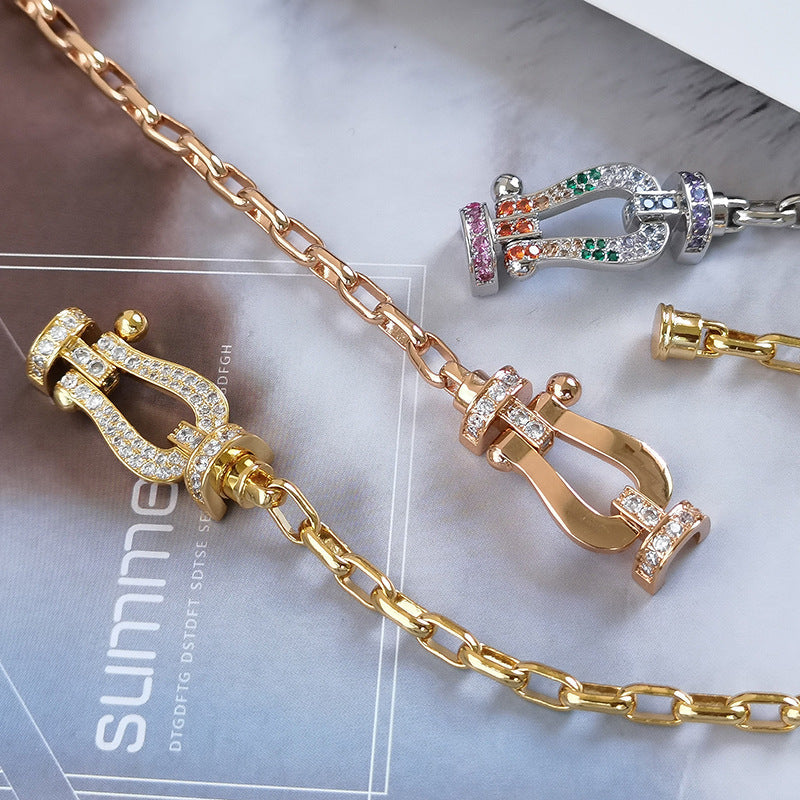 [Cyra]  FORCE LARGE HORSESHOE CLASP  METAL BRACELET