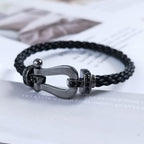 [Cyra]  FORCE LARGE SERIES HORSESHOE BLACK SAMURAI BRACELET