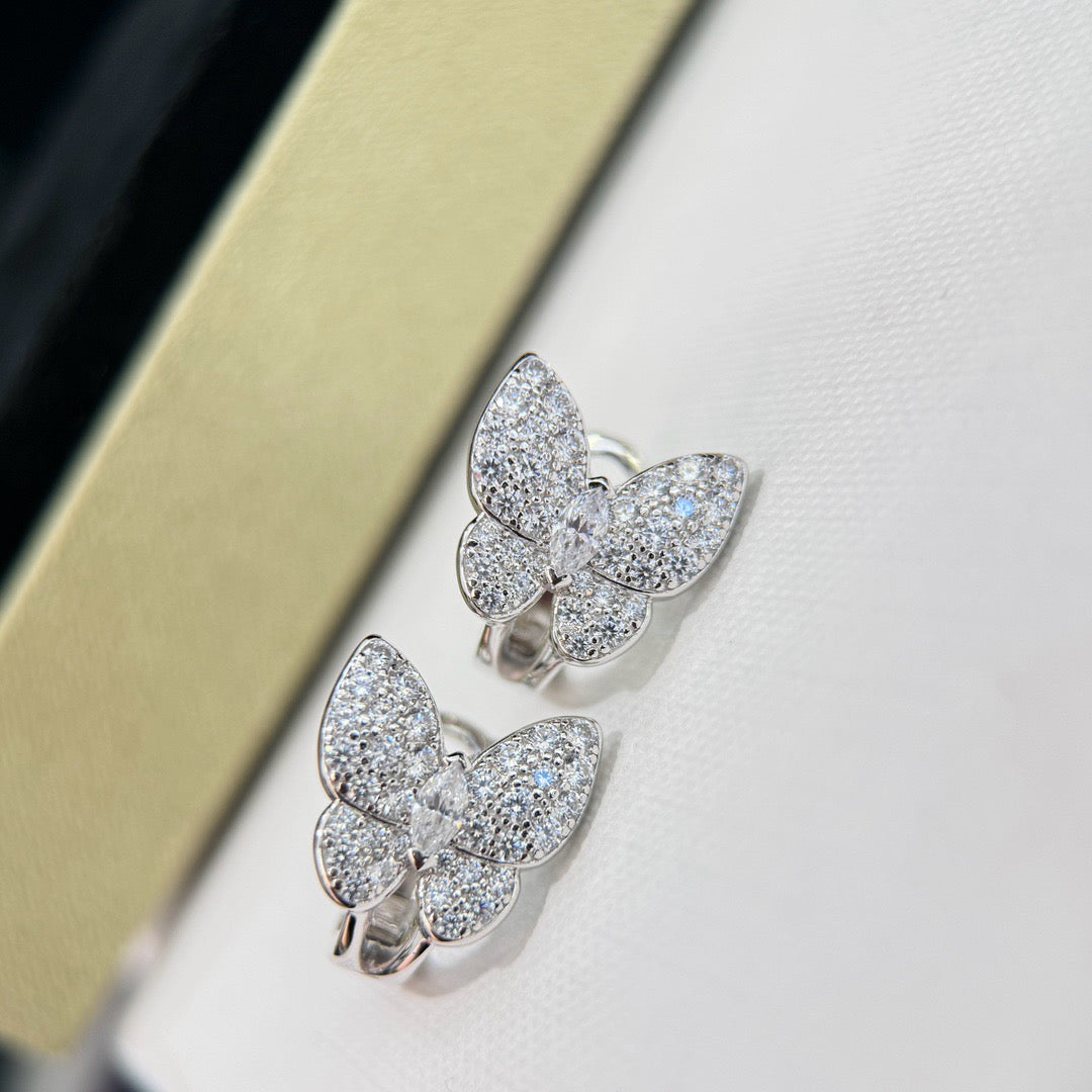 [Cyra]  BUTTERFLY ALL DIAMOND EARRINGS