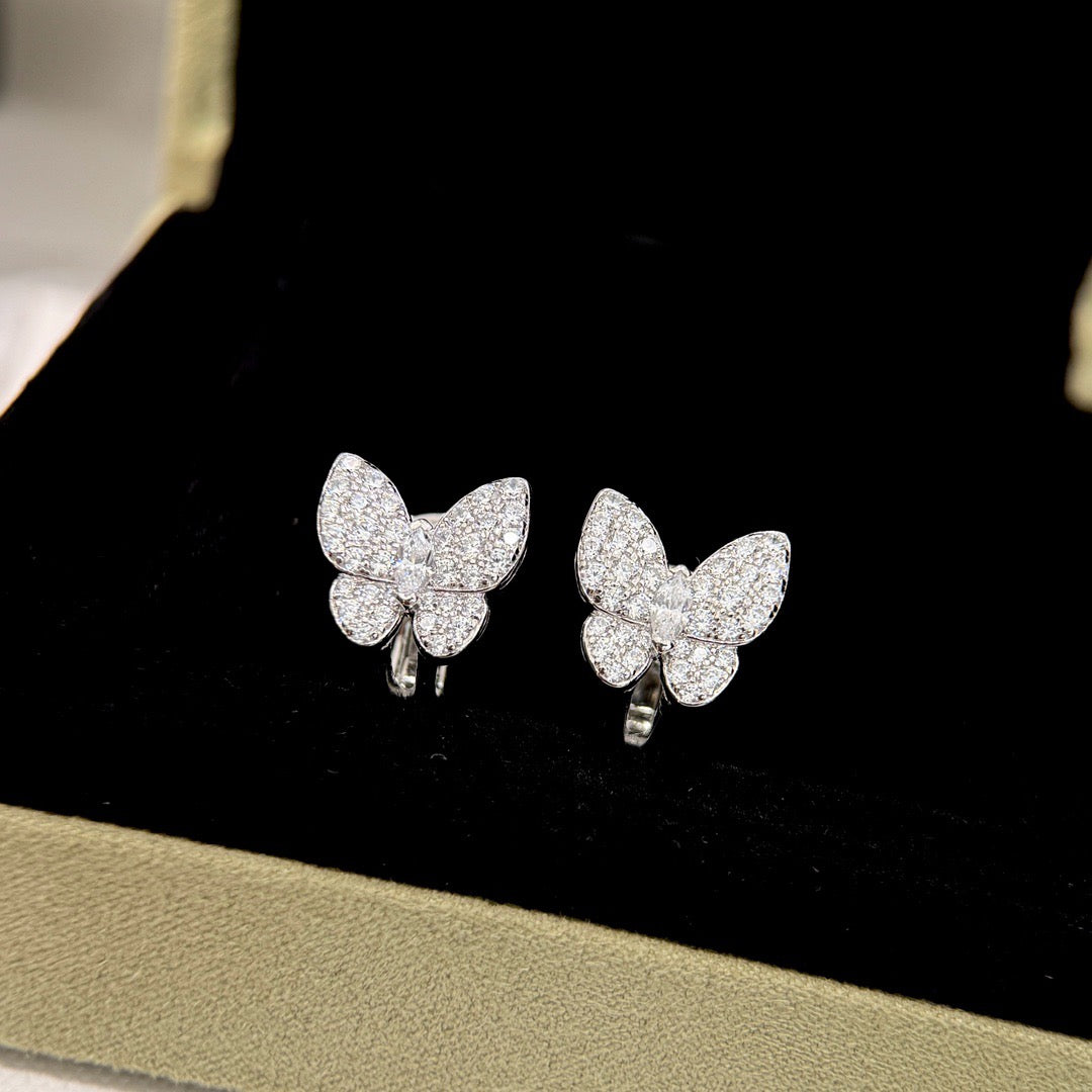 [Cyra]  BUTTERFLY ALL DIAMOND EARRINGS