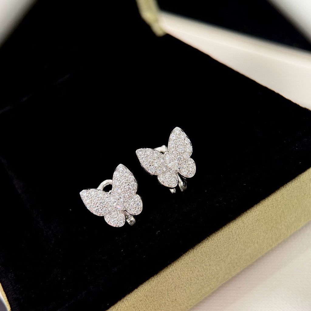 [Cyra]  BUTTERFLY ALL DIAMOND EARRINGS
