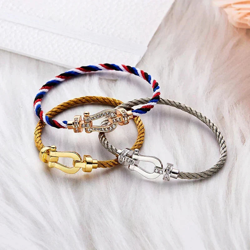 [Cyra]  GROSSES HUFEISEN OHNE DIAMANT ARMBAND GOLD