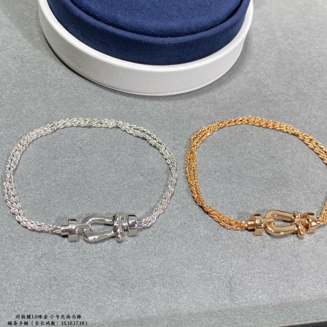 [Cyra]  FORCE SMALL HORSESHOE  DIAMOND CHAIN ROPE BRACELET