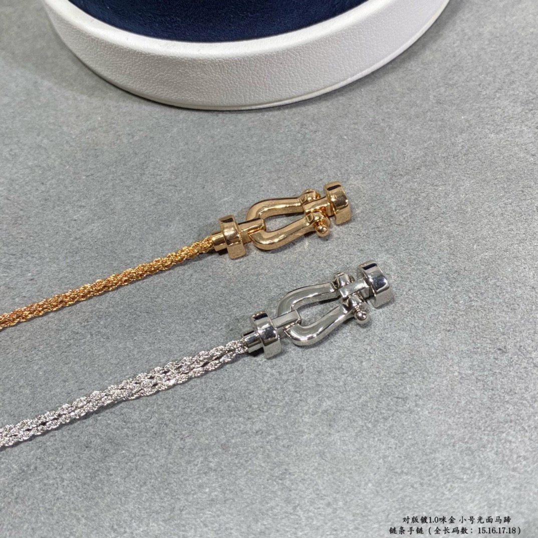[Cyra]  FORCE SMALL HORSESHOE  DIAMOND CHAIN ROPE BRACELET