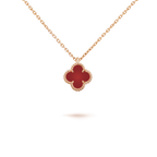 [Cyra]  CLOVER MINI 9.5MM WHITE CARNELIANS NECKLACE