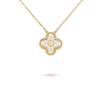 [Cyra]  KLEEBLATT 15MM DIAMANT EINZELNE BLÜTE HALSKETTE