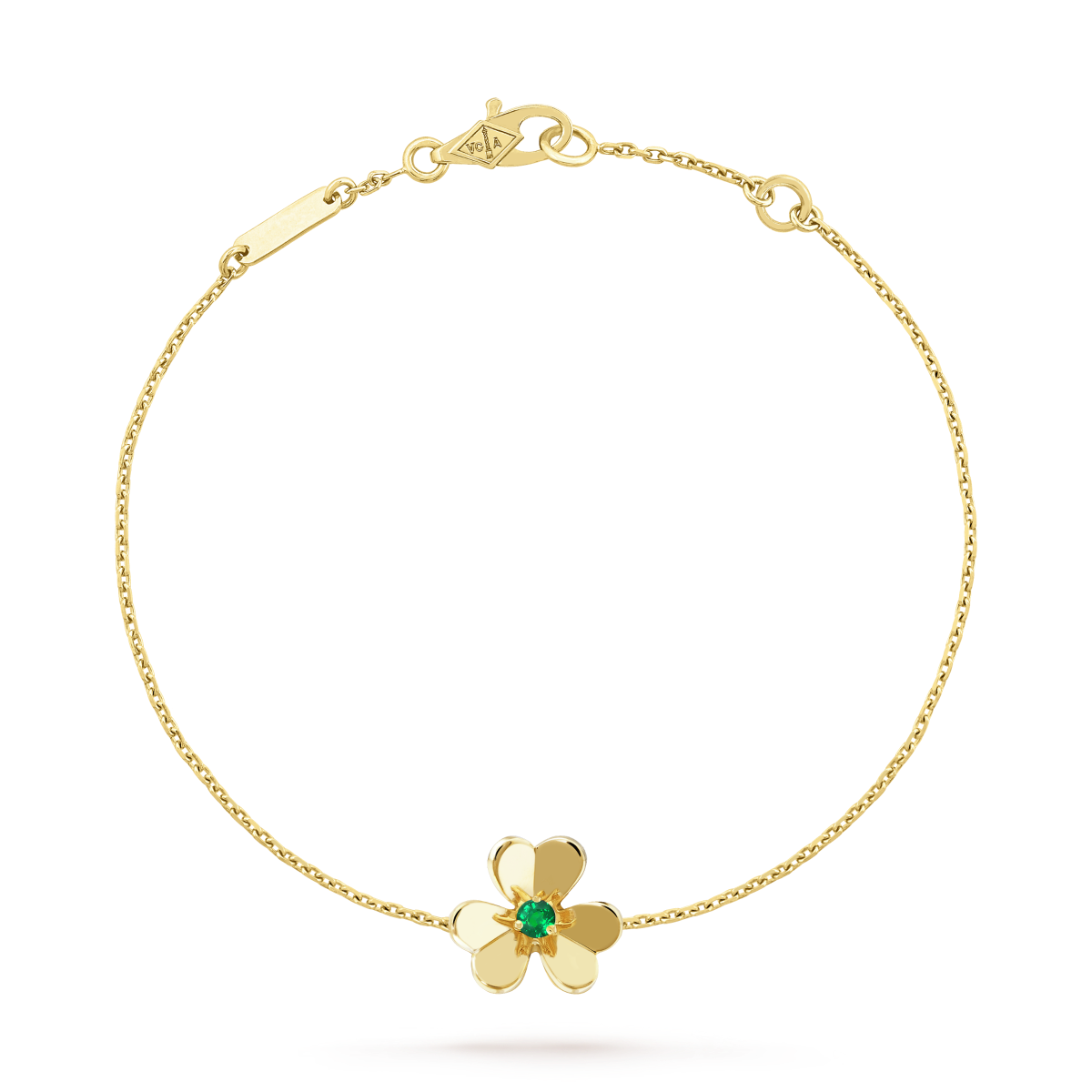 [Cyra]  FRIVOLE GOLD FLOWER PINK MALACHITE BRACELET