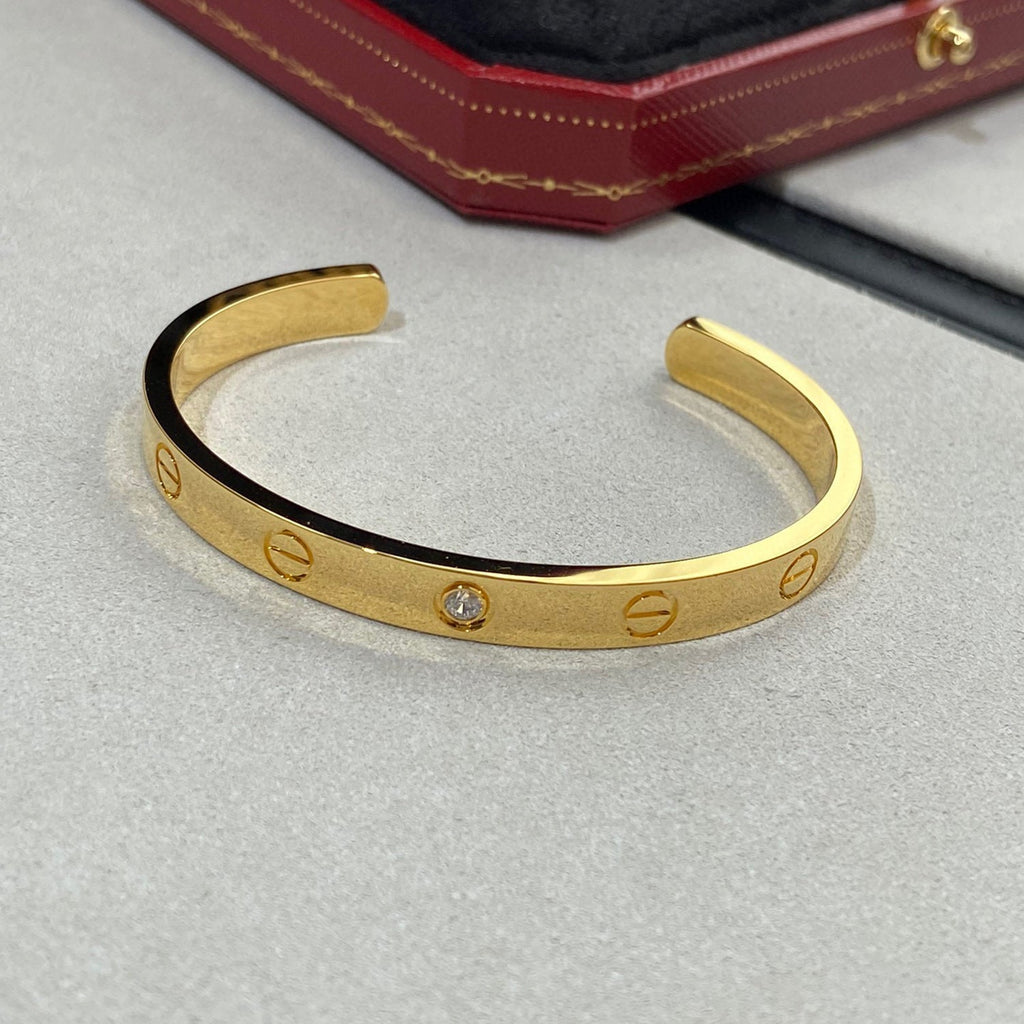[Cyra] LOVE ARMBAND 6,1 MM 1 DIAMANT OFFENER REIF