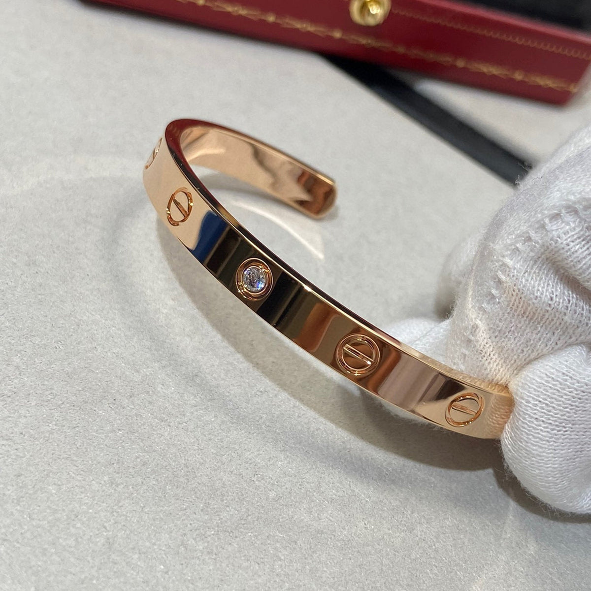 [Cyra] LOVE ARMBAND 6,1 MM 1 DIAMANT OFFENER REIF