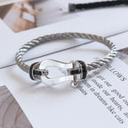 [Cyra] FORCE ARMBAND GROSSES HUFEISEN SCHWARZDIAMANT SILBER