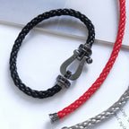[Cyra]  FORCE LARGE SERIES HORSESHOE BLACK SAMURAI BRACELET