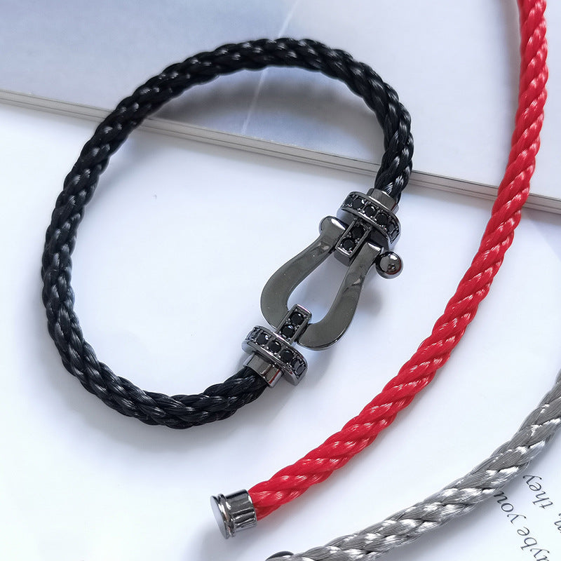 [Cyra] FORCE LARGE SERIE HUFEISEN-ARMBAND SCHWARZ SAMURAI