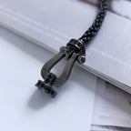 [Cyra]  FORCE LARGE SERIES HORSESHOE BLACK SAMURAI BRACELET