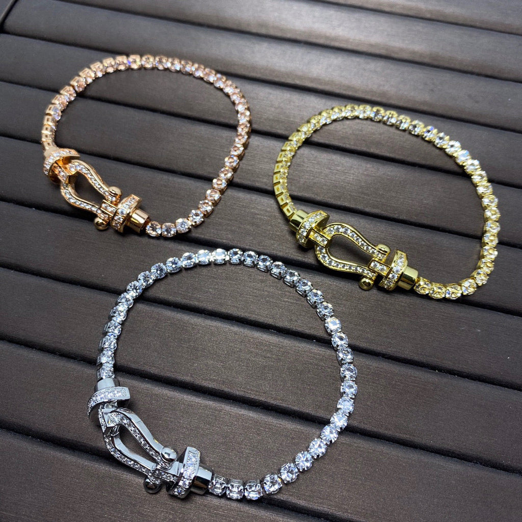 [Cyra]  FORCE  HORSESHOE  DIAMOND TENNIS BRACELET